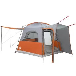 vidaXL Actividades Al Aire Libre-Tienda de campaña de coche 4 personas impermeable gris-naranja