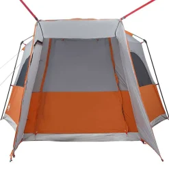 vidaXL Actividades Al Aire Libre-Tienda de campaña de coche 4 personas impermeable gris-naranja