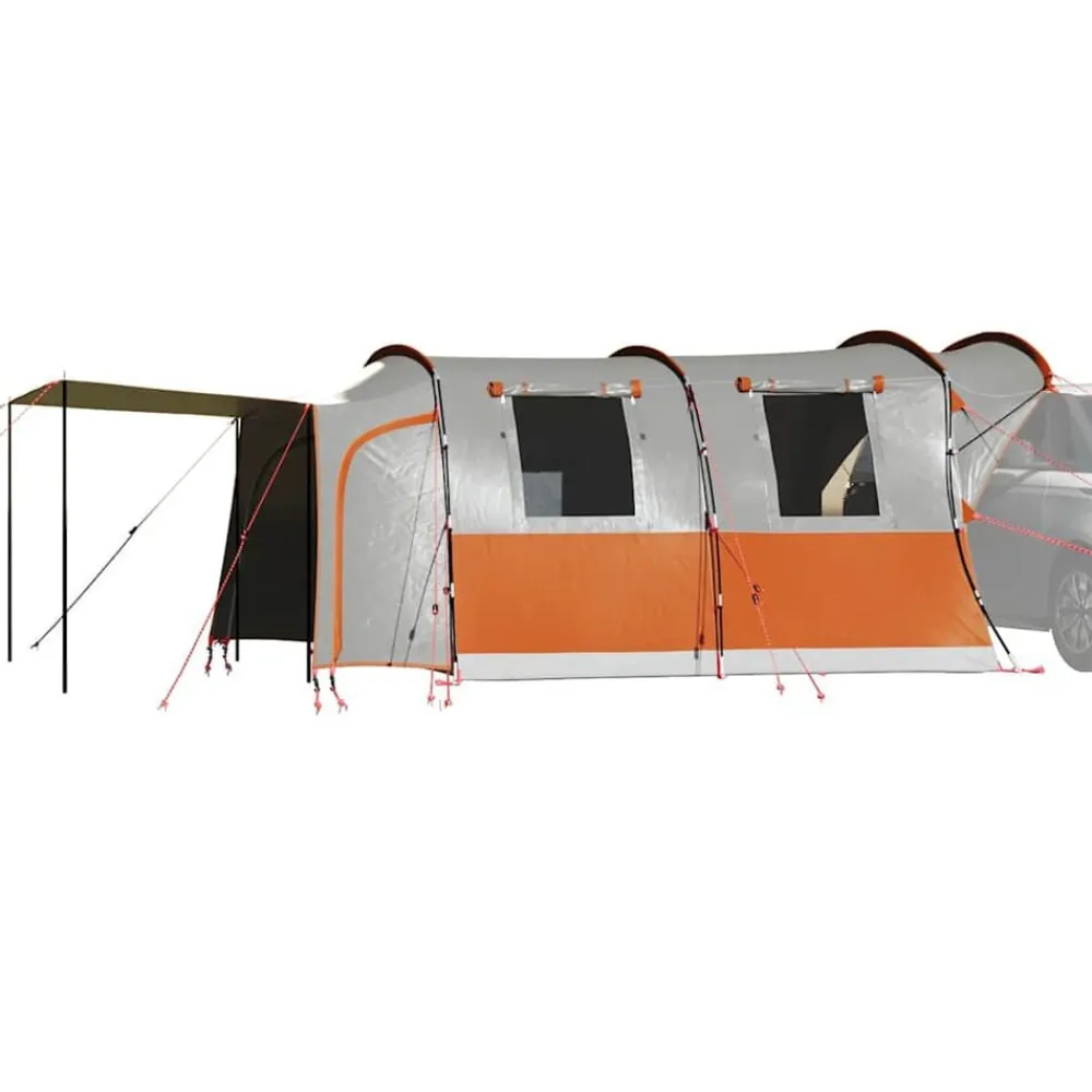 vidaXL Tienda de campaña de coche 4 personas impermeable gris-naranja Gris y naranja Best