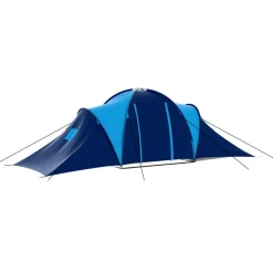 vidaXL Tienda de campaña de tela 9 personas azul oscuro y azul Outlet