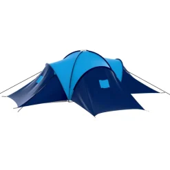 vidaXL Tienda de campaña de tela 9 personas azul oscuro y azul Outlet