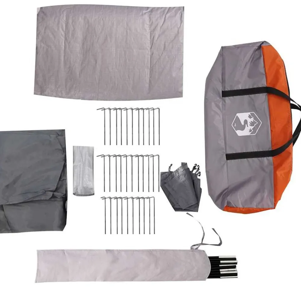 vidaXL Actividades Al Aire Libre-Tienda de campaña de coche 2 personas impermeable gris-naranja