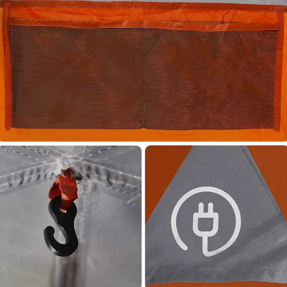 vidaXL Actividades Al Aire Libre-Tienda de campaña de coche 2 personas impermeable gris-naranja