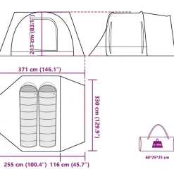 vidaXL Actividades Al Aire Libre-Tienda de campaña de coche 2 personas impermeable gris-naranja