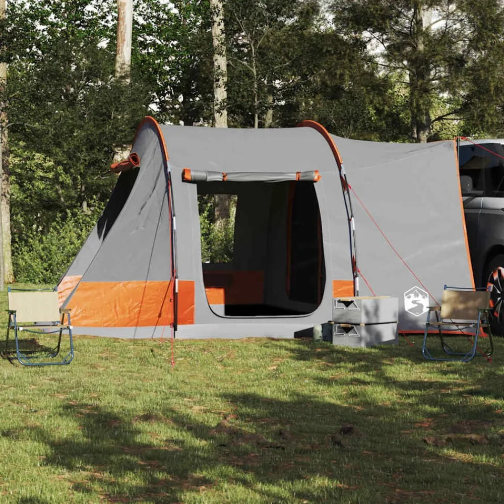 vidaXL Actividades Al Aire Libre-Tienda de campaña de coche 2 personas impermeable gris-naranja