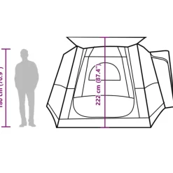 vidaXL Actividades Al Aire Libre-Tienda de campaña de coche para 4 personas impermeable
