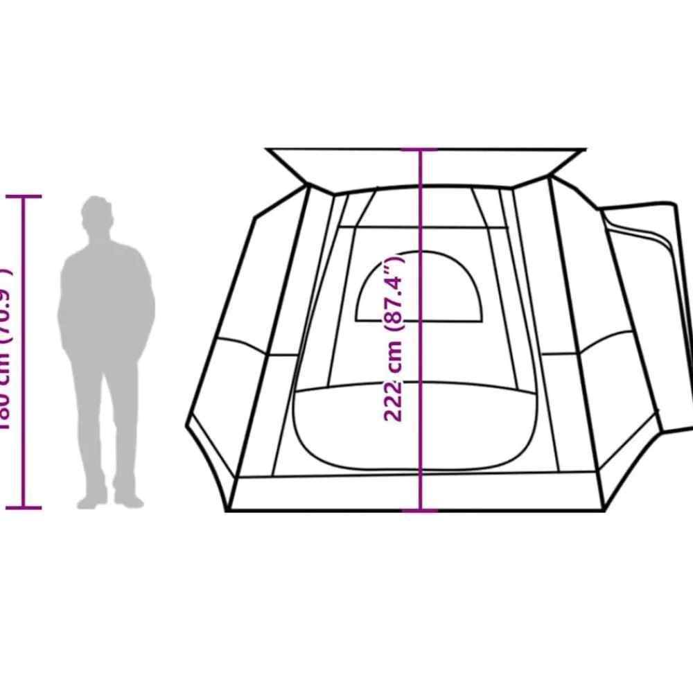 vidaXL Actividades Al Aire Libre-Tienda de campaña de coche para 4 personas impermeable