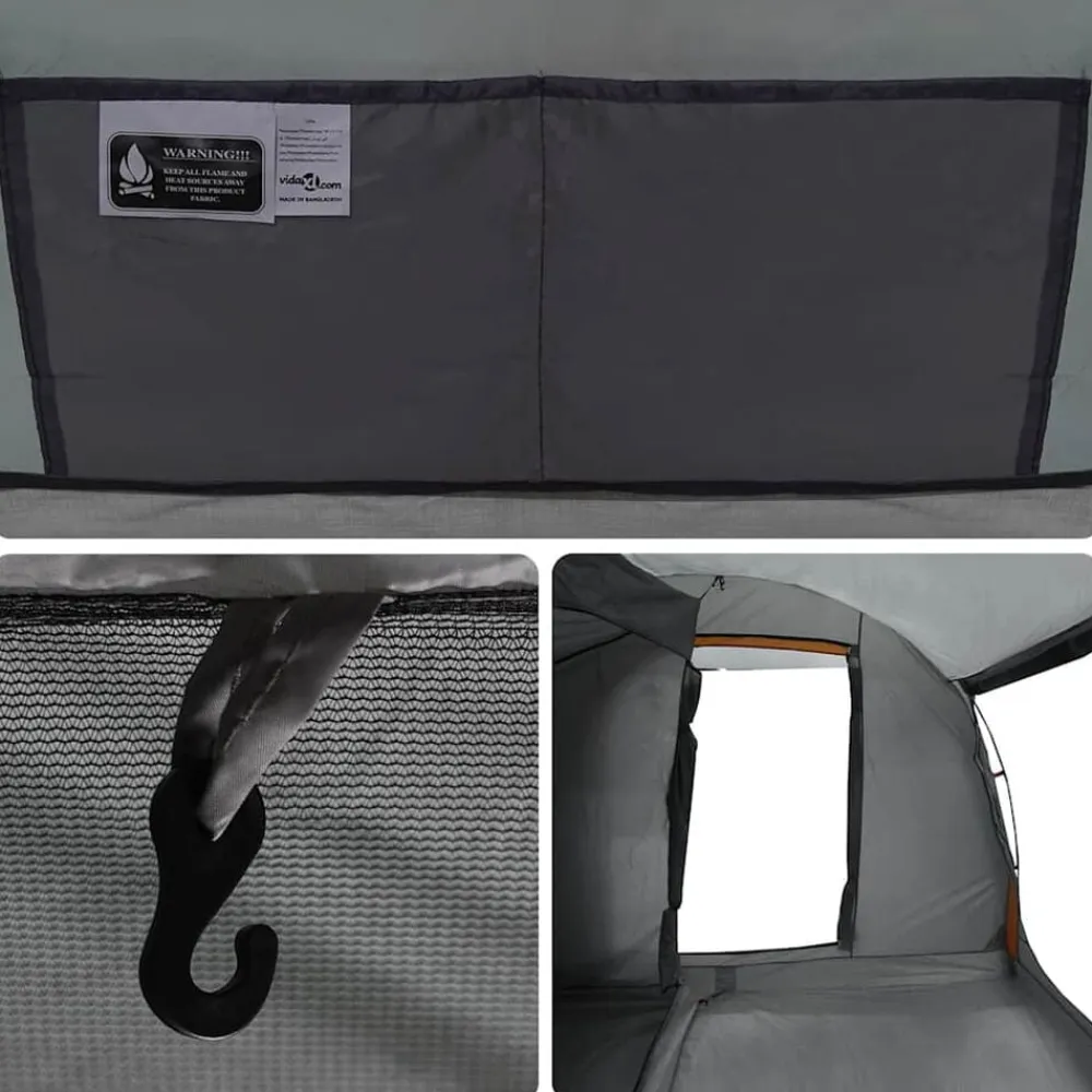 vidaXL Tienda de campaña de coche 2 personas impermeable gris-naranja Gris y naranja New