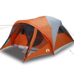 vidaXL Actividades Al Aire Libre-Tienda de campaña familiar túnel 6 personas impermeable naranja