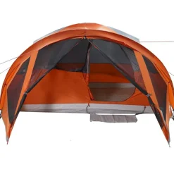 vidaXL Actividades Al Aire Libre-Tienda de campaña familiar túnel 6 personas impermeable naranja