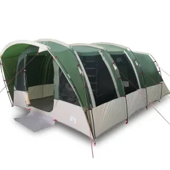 vidaXL Tienda de campaña familiar túnel 8 personas impermeable Verde New