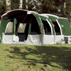 vidaXL Tienda de campaña familiar túnel 8 personas impermeable Verde New