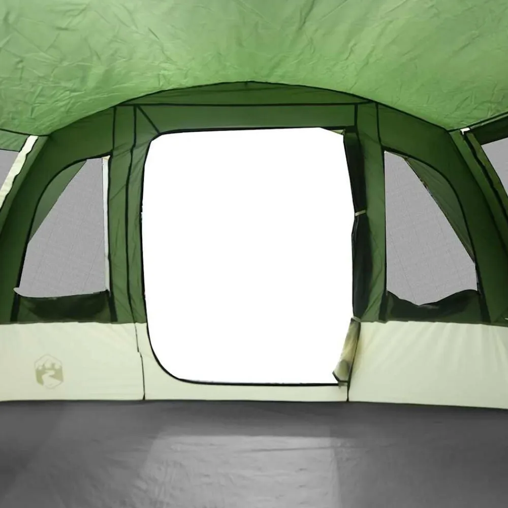 vidaXL Tienda de campaña familiar túnel 8 personas impermeable Verde New
