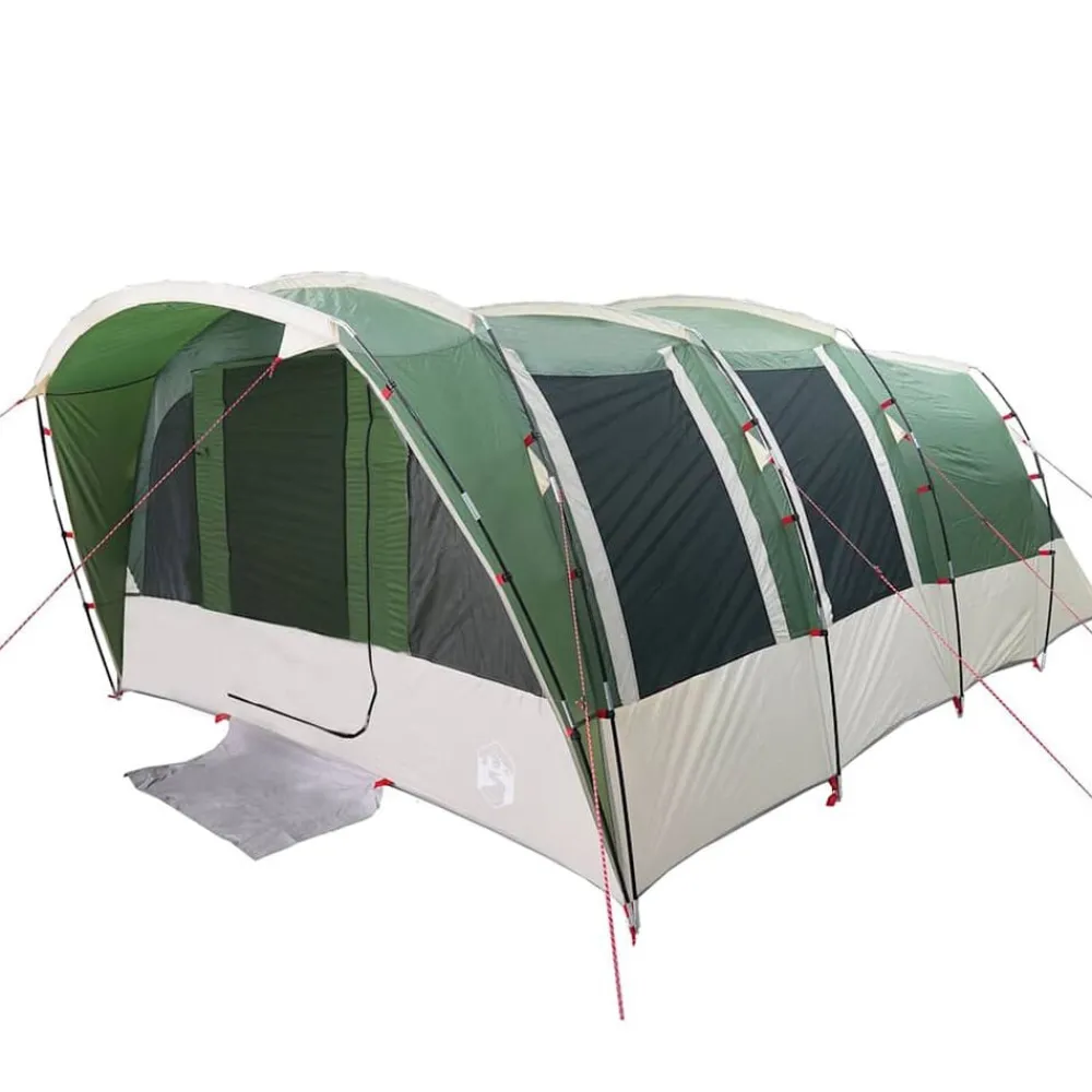 vidaXL Tienda de campaña familiar túnel 8 personas impermeable Verde New