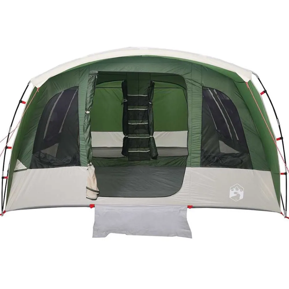 vidaXL Tienda de campaña familiar túnel 8 personas impermeable Verde New
