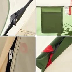 vidaXL Tienda de campaña familiar 4 personas apertura rápida Verde Clearance