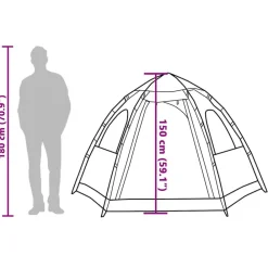 vidaXL Tienda de campaña familiar 4 personas apertura rápida Verde Clearance