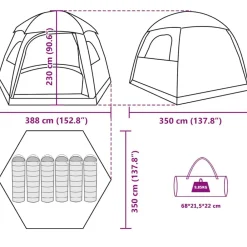 vidaXL Actividades Al Aire Libre-Tienda de campaña familiar Igloo 6 personas impermeable