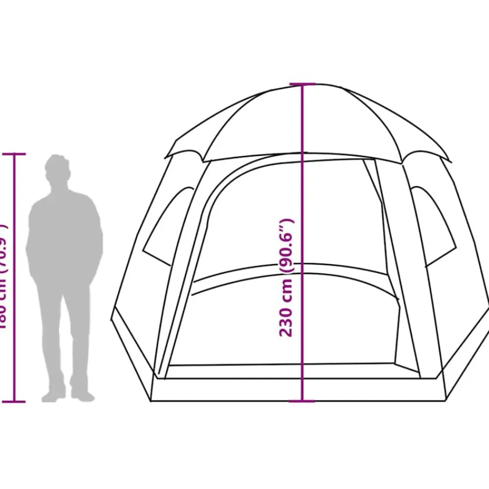 vidaXL Actividades Al Aire Libre-Tienda de campaña familiar Igloo 6 personas impermeable