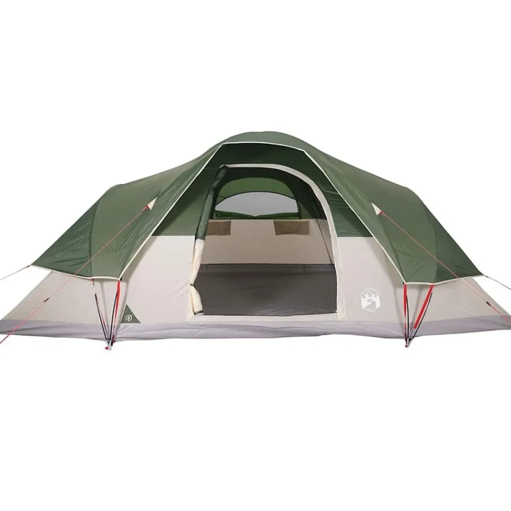 vidaXL Tienda de campaña familiar iglú 9 personas impermeable Verde New