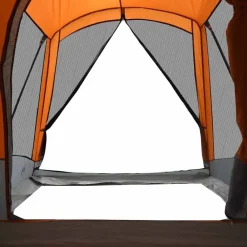 vidaXL Actividades Al Aire Libre-Tienda de campaña familiar túnel 8 personas impermeable naranja