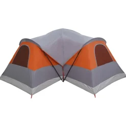 vidaXL Actividades Al Aire Libre-Tienda de campaña familiar túnel 8 personas impermeable naranja