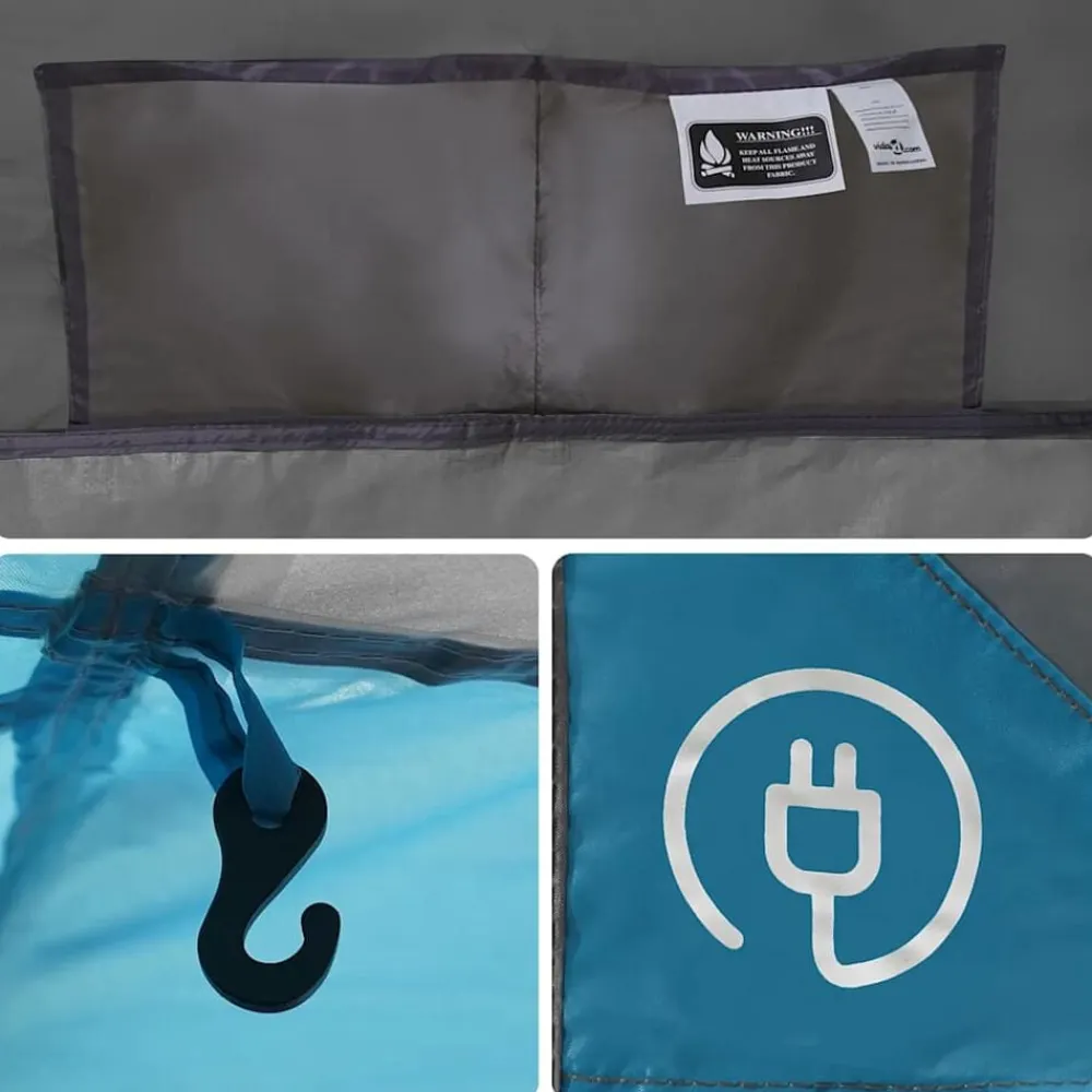 vidaXL Tienda de campaña familiar iglú 6 personas impermeable Azul Clearance
