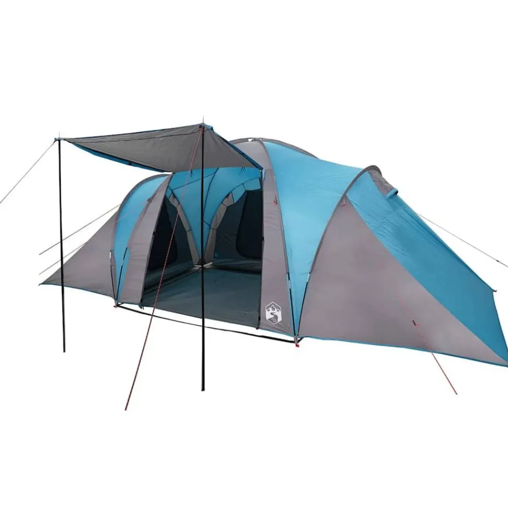 vidaXL Tienda de campaña familiar iglú 6 personas impermeable Azul Clearance