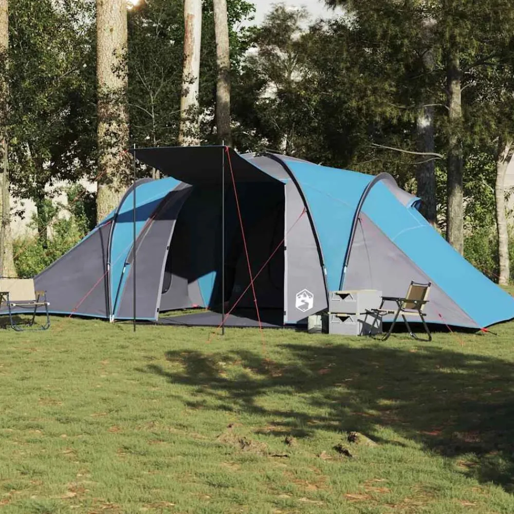 vidaXL Tienda de campaña familiar iglú 6 personas impermeable Azul Clearance
