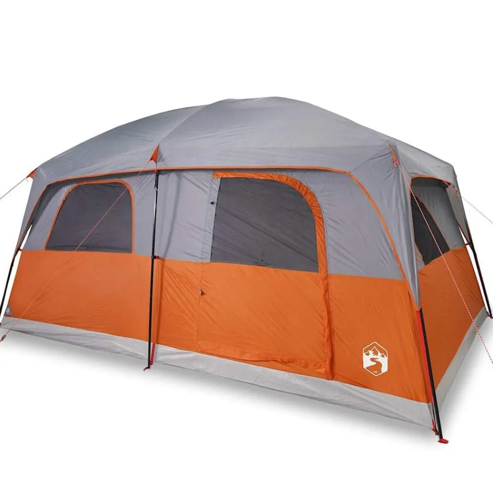 vidaXL Tienda de campaña familiar 8 personas impermeable gris naranja Gris y naranja Online