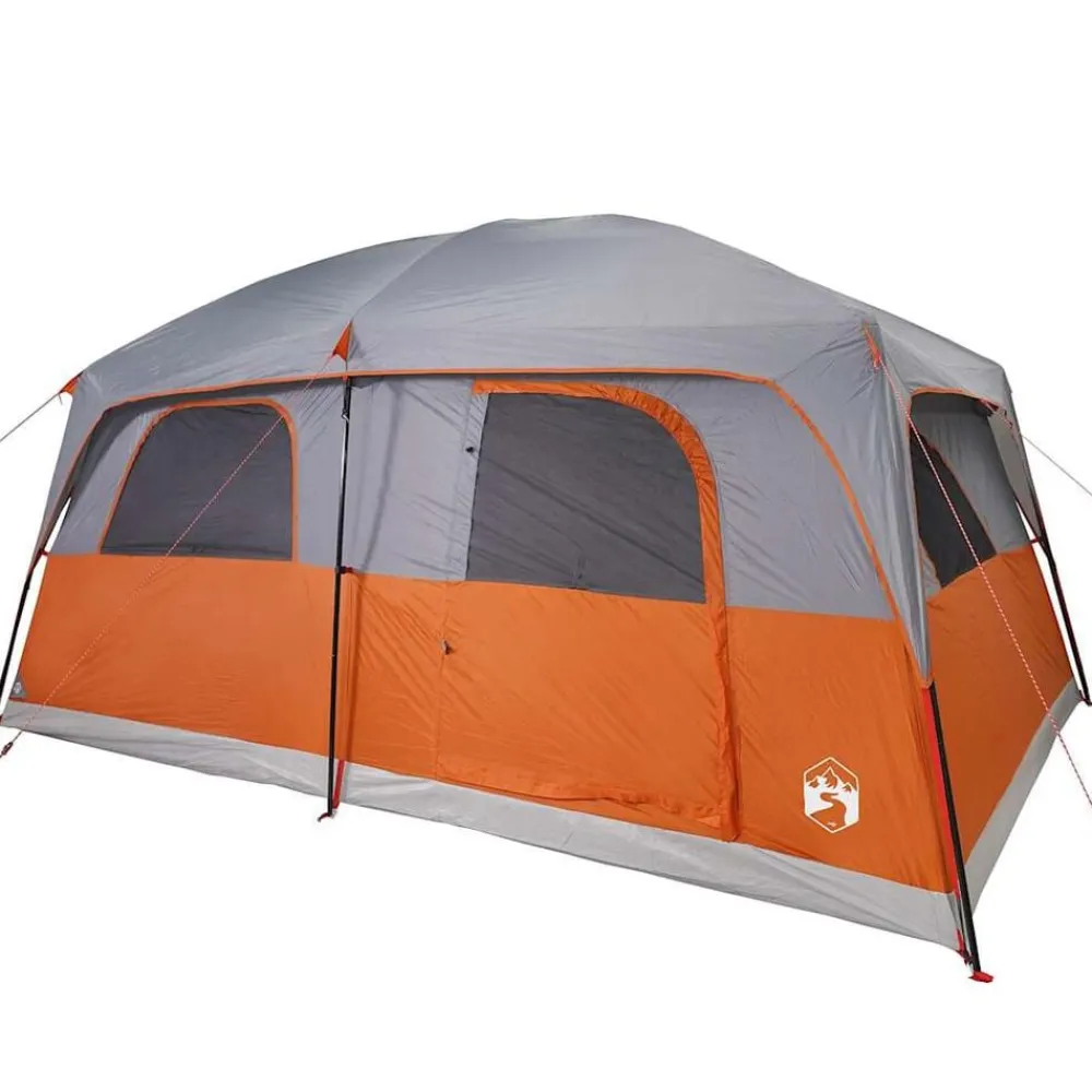 vidaXL Tienda de campaña familiar 8 personas impermeable gris naranja Gris y naranja Online
