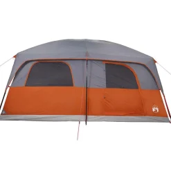 vidaXL Tienda de campaña familiar 8 personas impermeable gris naranja Gris y naranja Online