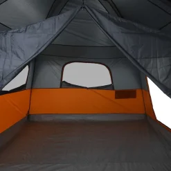 vidaXL Tienda de campaña familiar 8 personas impermeable gris naranja Gris y naranja Online