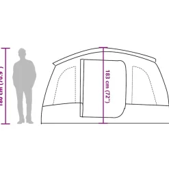 vidaXL Tienda de campaña familiar túnel 8 personas impermeable Azul Online