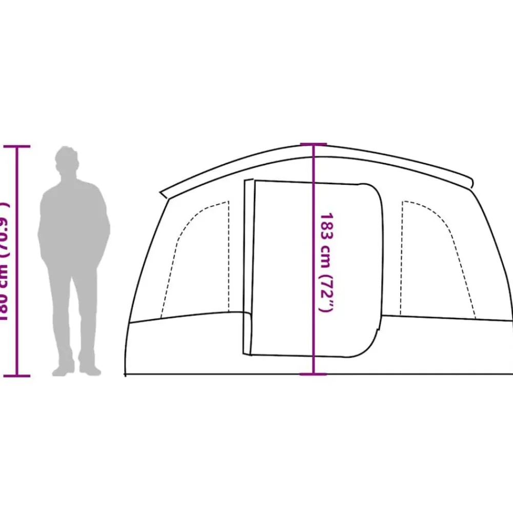 vidaXL Tienda de campaña familiar túnel 8 personas impermeable Azul Online