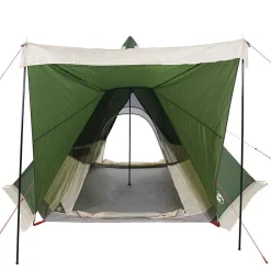 vidaXL Tienda de campaña familiar tipi 6 personas impermeable Verde Hot