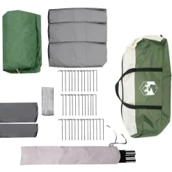 vidaXL Tienda de campaña familiar de 12 personas con techo y Verde Clearance