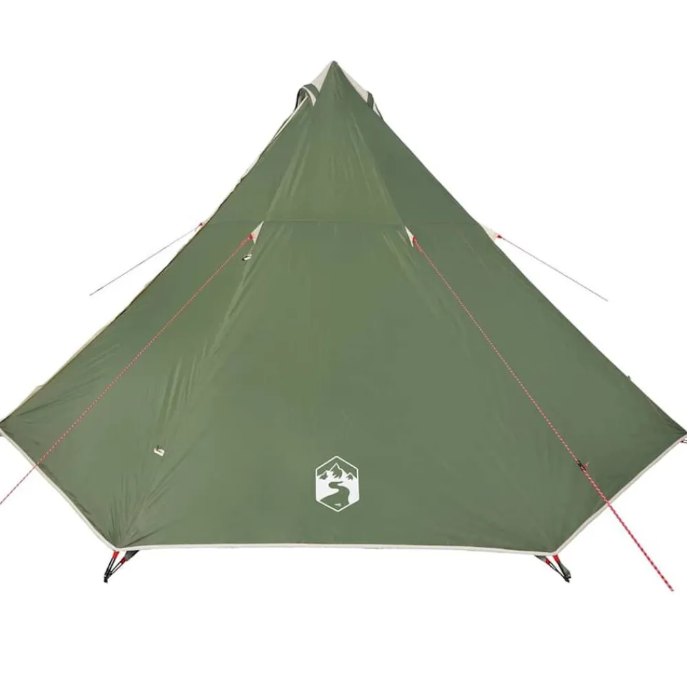 vidaXL Tienda de campaña familiar tipi 8 personas impermeable Verde New