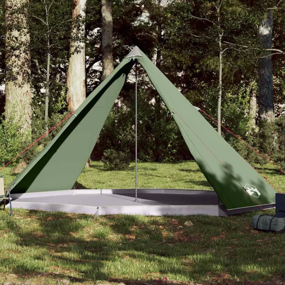 vidaXL Tienda de campaña familiar tipi 8 personas impermeable Verde New