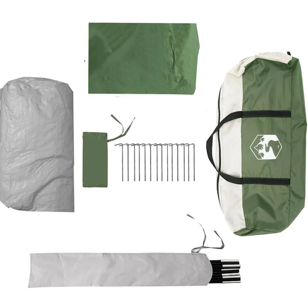 vidaXL Tienda de campaña familiar tipi 8 personas impermeable Verde New
