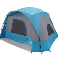 vidaXL Tienda de campaña familiar para 6 personas impermeable Azul Discount