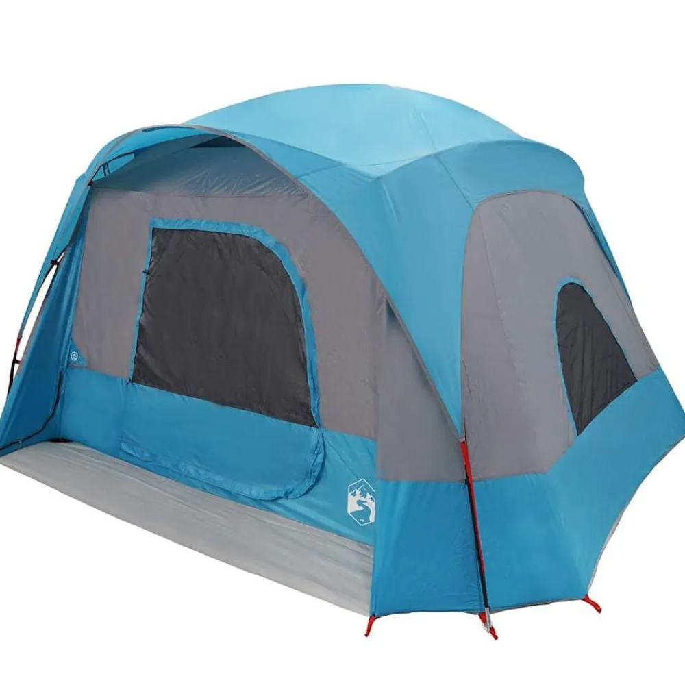 vidaXL Tienda de campaña familiar para 6 personas impermeable Azul Discount