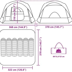 vidaXL Tienda de campaña familiar para 6 personas impermeable Azul Discount