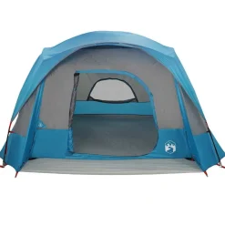 vidaXL Tienda de campaña familiar para 6 personas impermeable Azul Discount
