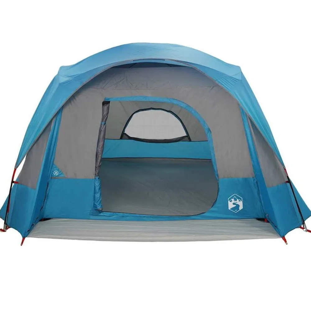 vidaXL Tienda de campaña familiar para 6 personas impermeable Azul Discount