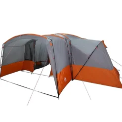 vidaXL Tienda de campaña familiar de 12 personas Gris y naranja New