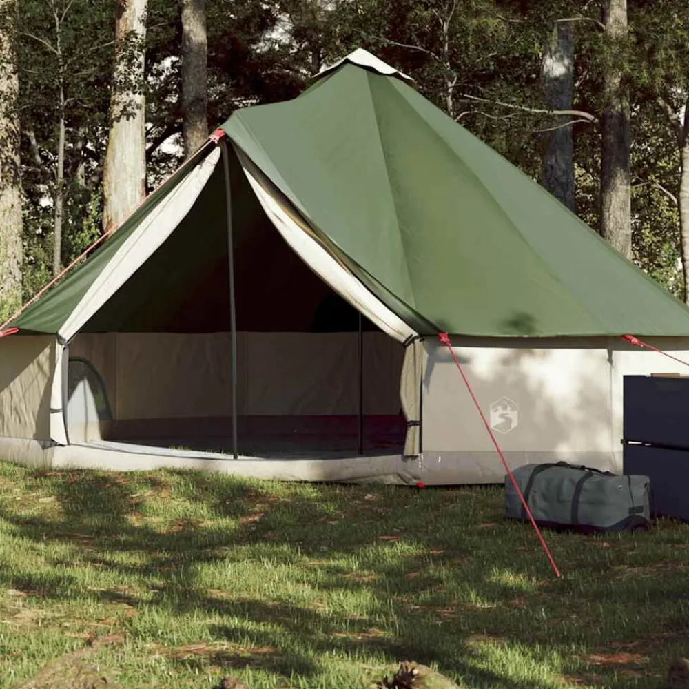 vidaXL Tienda de campaña familiar tipi 6 personas impermeable Verde Best