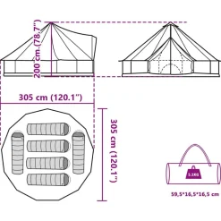 vidaXL Tienda de campaña familiar tipi 6 personas impermeable Verde Best
