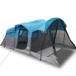 vidaXL Tienda de campaña familiar túnel 8 personas impermeable Azul