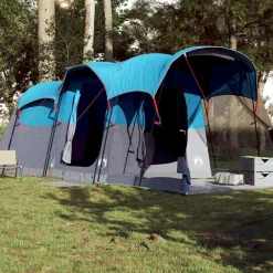 vidaXL Tienda de campaña familiar túnel 8 personas impermeable Azul